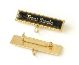 52mm x 12mm gold badge with gold & silver