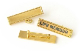 40mm x 9mm gold badge with gold & silver